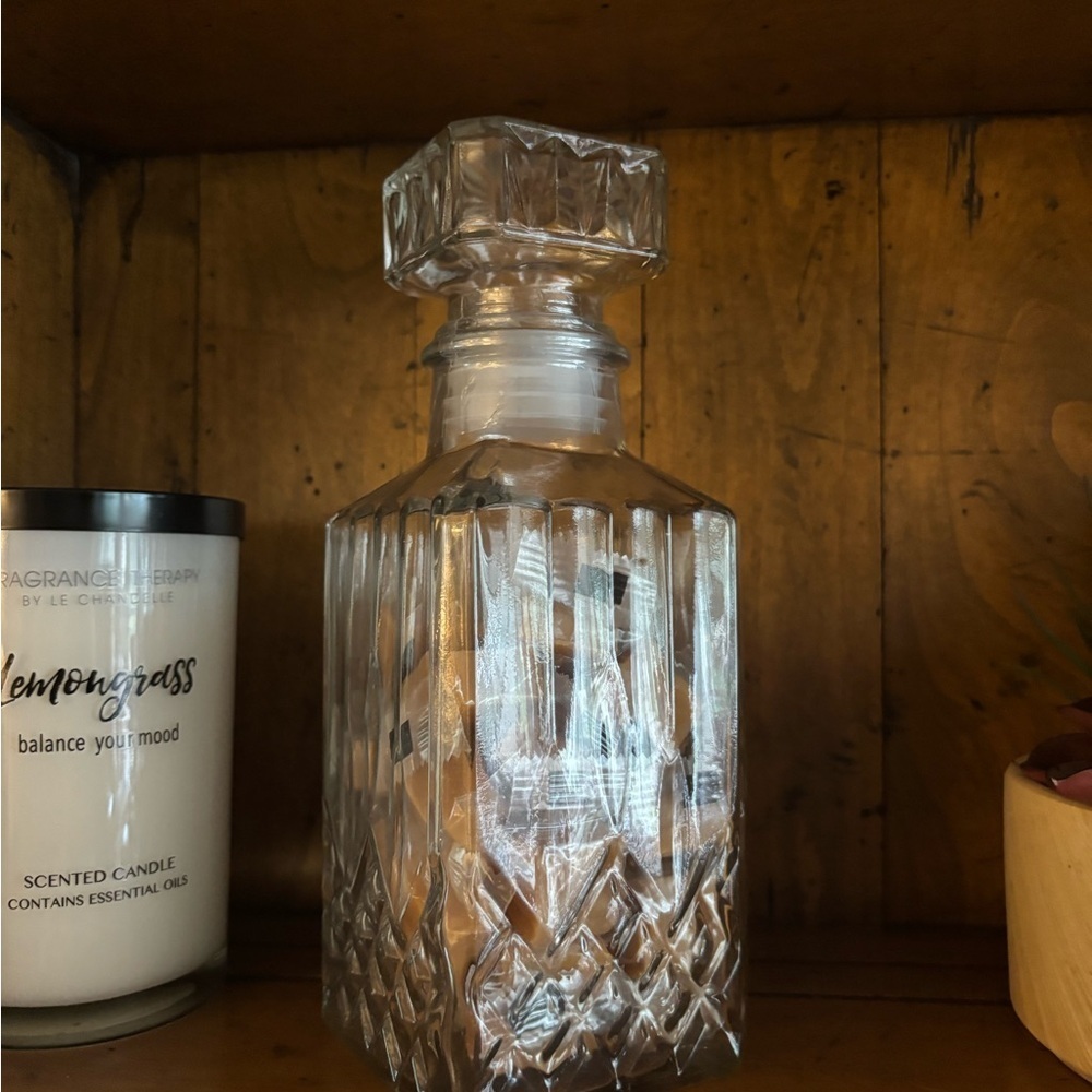 Elegant Glass Decanter filled with Carmels